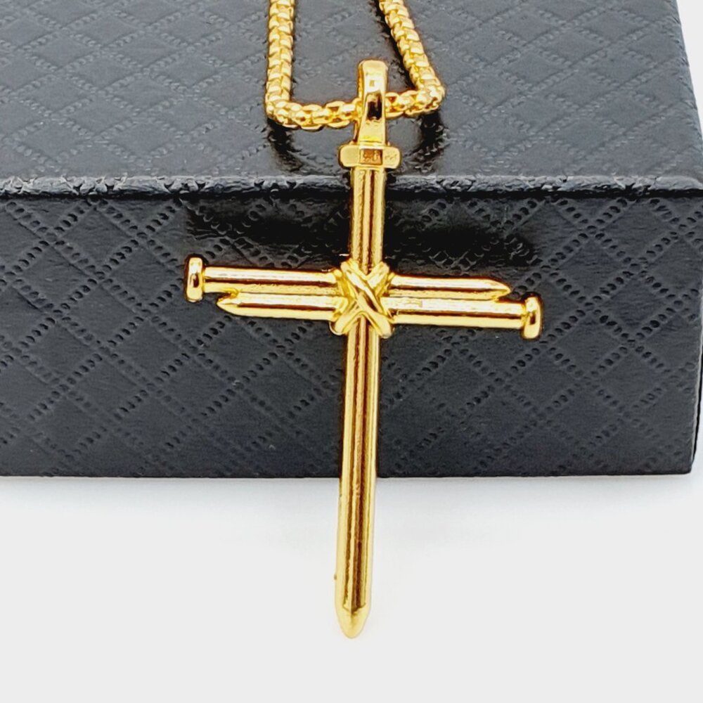 ❤️Stainless Steel Chain Cross Pendant Necklace , N90201P106 - Picture 5 of 8